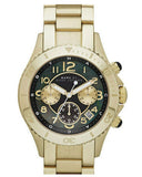 Marc Jacobs Rock Chronograph Black Dial Gold Steel Strap Watch for Women - MBM3253 Authentic Buy Shop Now