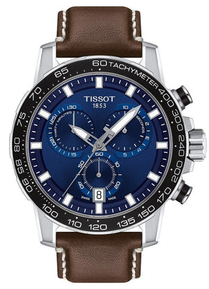 Tissot Supersport Chrono Blue Dial Brown Leather Strap Watch For Men - T125.617.16.041.00 Authentic Buy Shop Now