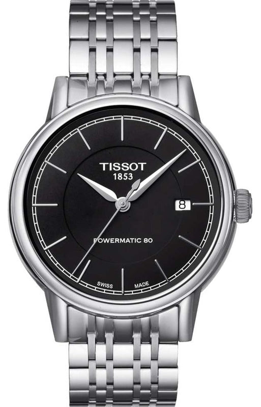 Tissot Classic Carson Powermatic 80 Black Dial Silver Steel Strap Watch For Men - T085.407.11.051.00 Authentic Buy Shop Now