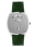 Gucci Grip Silver Dial Green Leather Strap Unisex Watch - YA157412 Authentic Buy Shop Now