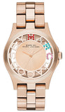 Marc Jacobs Henry Skeleton Rose Gold Dial Rose Gold Steel Strap Watch for Women - MBM3264 Authentic Buy Shop Now