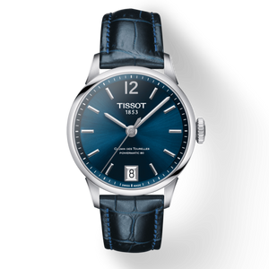 Tissot Chemin Des Tourelles Powermatic 80 Lady Blue Dial Blue Leather Strap Watch For Women - T099.207.16.047.00 Authentic Buy Shop Now