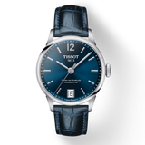 Tissot Chemin Des Tourelles Powermatic 80 Lady Blue Dial Blue Leather Strap Watch For Women - T099.207.16.047.00 Authentic Buy Shop Now