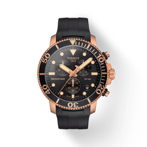 Tissot Seastar 1000 Chronograph Black Dial Black Rubber Strap Watch For Men - T120.417.37.051.00 Authentic Buy Shop Now