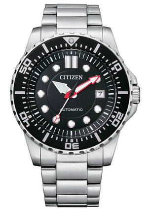 Citizen Mechanical Black Dial Silver Steel Strap Watch For Men - NJ0120-81E Authentic Buy Shop Now