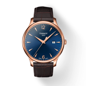 Tissot T Classic Tradition Blue Dial Brown Leather Strap Watch For Men - T063.610.36.047.00 Authentic Buy Shop Now