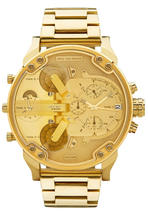 Diesel Mr Daddy 2.0 Chronograph Gold Dial Gold Steel Strap Watch For Men - DZ7399 Authentic Buy Shop Now