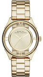 Marc Jacobs Marc Tether Transparent Gold Dial Gold Steel Strap Watch for Women - MBM3413 Authentic Buy Shop Now