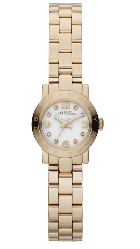 Marc Jacobs Amy Dinky White Dial Gold Steel Strap Watch for Women - MBM3226 Authentic Buy Shop Now