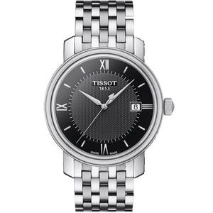 Tissot T Classic Bridgeport Black Dial Silver Steel Strap Watch For Men - T097.410.11.058.00 Authentic Buy Shop Now