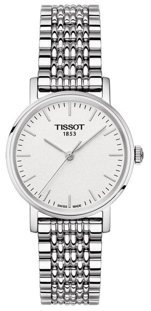 Tissot Everytime Small White Dial Silver Mesh Bracelet Watch For Women - T109.210.11.031.00 Authentic Buy Shop Now