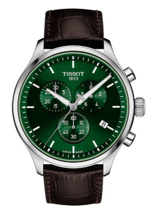 Tissot Chrono XL Chronograph Classic Green Dial Brown Leather Strap Watch For Men - T116.617.16.091.00 Authentic Buy Shop Now