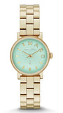 Marc Jacobs Baker Mint Green Dial Gold Steel Strap Watch for Women - MBM3284 Authentic Buy Shop Now