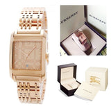 Burberry Nova Check Quartz Rose Gold Dial Rose Gold Steel Strap Watch for Women - BU1578 Authentic Buy Shop Now