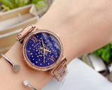 Michael Kors Darci Blue Dial Rose Gold Steel Strap Watch for Women - MK3728 Authentic Buy Shop Now