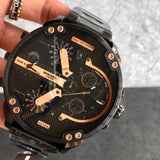 Diesel Big Daddy Chronograph Black Dial Black Steel Strap Watch For Men - DZ7312 Authentic Buy Shop Now