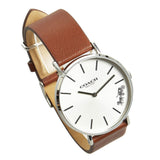 Coach Perry Silver Dial Brown Leather Strap Watch for Women - 14503120 Authentic Buy Shop Now
