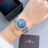 Coach Park Mother of Pearl Blue Dial Silver Steel Strap Watch for Women - 14503224 Authentic Buy Shop Now