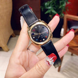 Marc Jacobs Mandy Black Dial Black Leather Strap Watch for Women - MJ1597 Authentic Buy Shop Now