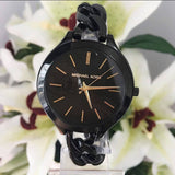 Michael Kors Slim Runway Black Dial Black Steel Strap Watch for Women - MK3317 Authentic Buy Shop Now