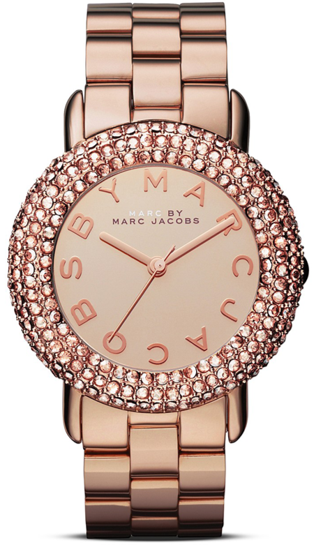 Marc Jacobs Marci Crystals Rose Gold Dial Rose Gold Steel Strap Watch for Women - MBM3192 Authentic Buy Shop Now