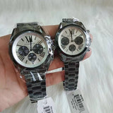 Michael Kors Bradshaw Chronograph Quartz White Dial Grey Steel Strap Watch For Men - MK5952 Authentic Buy Shop Now