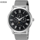 Guess Delancey Black Dial Silver Mesh Bracelet Watch for Men - W0871G1 Authentic Buy Shop Now