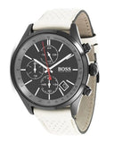 Hugo Boss Grand Prix Chronograph Black Dial Grey Leather Strap Watch for Men - 1513562 Authentic Buy Shop Now