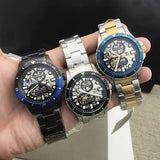 Fossil FB-01 Automatic Skeleton Black Dial Grey Steel Strap Watch for Men - ME3201 Authentic Buy Shop Now