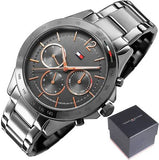Tommy Hilfiger Haven Chronograph Quartz Grey Dial Grey Steel Strap Watch For Women - 1782196 Authentic Buy Shop Now