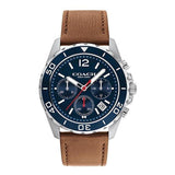 Coach Kent Chronograph Blue Dial Brown Leather Strap Watch for Men - 14602560 Authentic Buy Shop Now