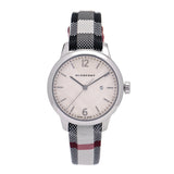 Burberry Classic Stone Silver Dial Horseberry Black Leather Strap Watch for Women - BU10103 Authentic Buy Shop Now