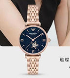 Emporio Armani Meccanico Crystals Black Dial Rose Gold Steel Strap Watch For Women - AR60043 Authentic Buy Shop Now