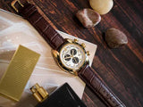 Versace V-Ray Chronograph Quartz White Dial Brown Leather Strap Watch For Men - VE2I00221 Authentic Buy Shop Now