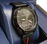 Maserati Traguardo Chronograph Black Dial Black Rubber Strap Watch For Men - R8871612004 Authentic Buy Shop Now