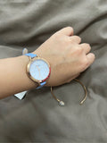 Fossil Classic White Dial Blue Leather Strap Watch for Women - BQ3327 Authentic Buy Shop Now