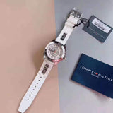 Tommy Hilfiger K2 White Dial White Rubber Strap Watch for Women - 1781306 Authentic Buy Shop Now