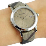 Burberry The City Nova Beige Dial Grey Leather Strap Watch for Women - BU9023 Authentic Buy Shop Now
