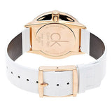 Calvin Klein Skirt Chronograph White Dial White Leather Strap Watch for Women - K2U296L6 Authentic Buy Shop Now