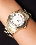 Marc Jacobs Rivera White Dial Gold Steel Strap Watch for Women - MBM3137 Authentic Buy Shop Now