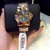 Marc Jacobs Amy Glitz Brown Dial Rose Gold Steel Strap Watch for Women - MBM3221 Authentic Buy Shop Now
