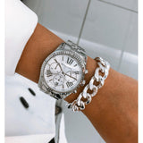 Michael Kors Lexington Silver Dial Silver Steel Strap Watch for Men - MK8405 Authentic Buy Shop Now