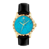 Gucci G Timeless Turquoise Blue Dial Black Leather Strap Watch For Men - YA126462 Authentic Buy Shop Now