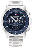 Tommy Hilfiger Luca Chronograph Blue Dial Silver Steel Strap Watch For Men - 1710492 Authentic Buy Shop Now