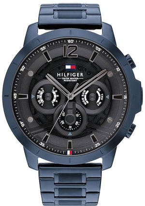 Tommy Hilfiger Luca Chronograph Grey Dial Blue Steel Strap Watch For Men - 1710493 Authentic Buy Shop Now