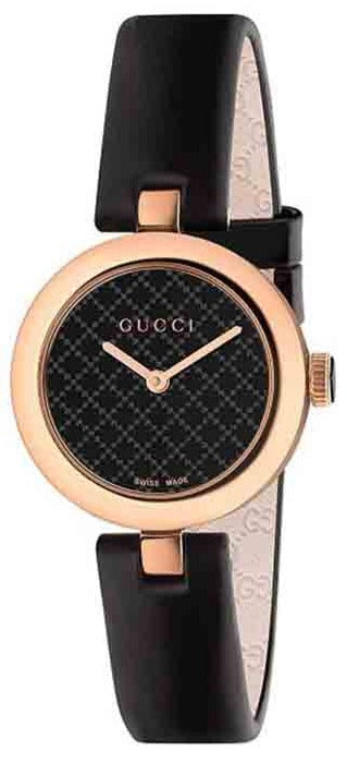 Gucci Diamantissima Quartz Black Dial Black Leather Strap Watch for Women - YA141501 Authentic Buy Shop Now