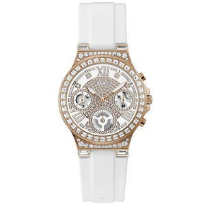 Guess Moonlight Diamonds White Dial White Rubber Strap Watch for Women - GW0257L2 Authentic Buy Shop Now