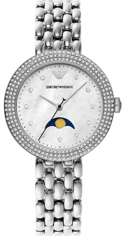 Emporio Armani Rosa Quartz Mother of Pearl Dial Silver Steel Strap Watch For Women - AR11461 Authentic Buy Shop Now
