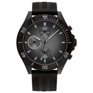 Tommy Hilfiger Larson Chronograph Black Dial Black Rubber Strap Watch For Men - 1791921 Authentic Buy Shop Now