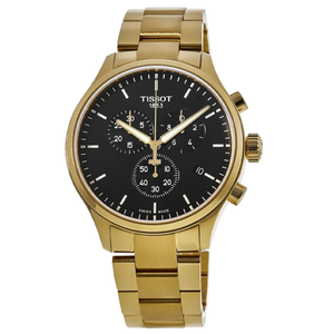 Tissot Chrono XL Classic Black Dial Gold Steel Strap Watch for Men - T116.617.33.051.00 Authentic Buy Shop Now